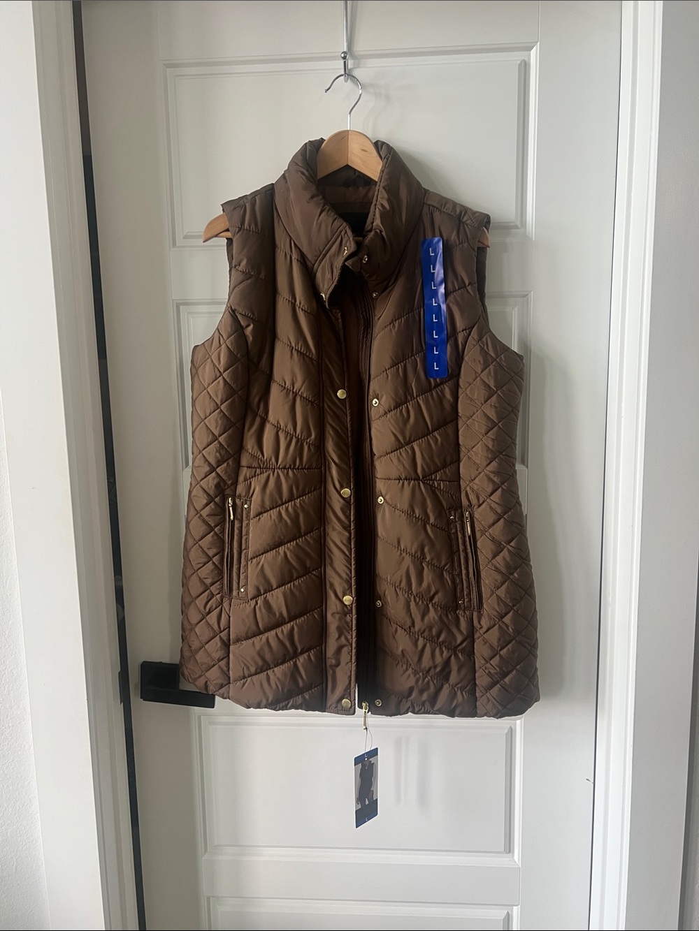 NWT Weatherproof Quilted Brown Sleeveless Puffer Vest